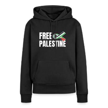 Free Palestine Palästina Frieden - Frauen Premium Bio Hoodie - Schwarz - Vorne - Julia (174cm)
