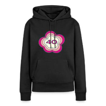 40. 40 JAHRE. 40-JÄHRIGES JUBILÄUM. GEBURTSTAG 40 JAHRE. - Frauen Premium Bio Hoodie - Schwarz - Vorne - Julia (174cm)