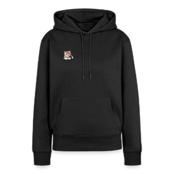 Polygone de chaton mignon - Sweat à capuche Premium bio Femme - noir - Devant - Julia (174cm)