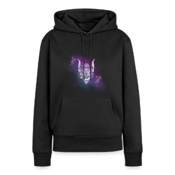 Oni Dämon Maske - Frauen Premium Bio Hoodie - Schwarz - Vorne - Julia (174cm)