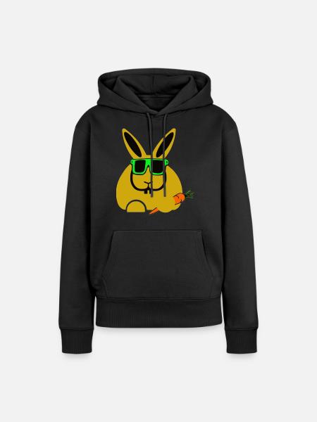 rabbit - Frauen Premium Bio Hoodie - Schwarz