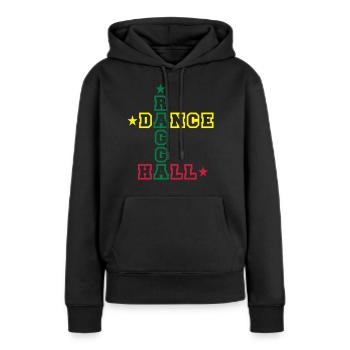 ragga dance hall - Sweat à capuche Premium bio Femme - noir - Devant - Julia (174cm)