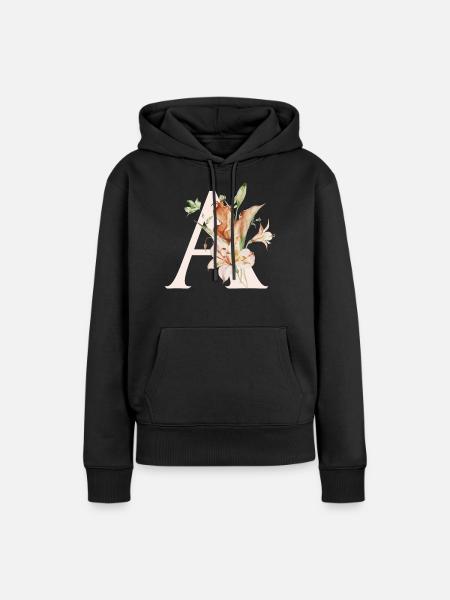 A - Sweat à capuche Premium bio Femme - noir
