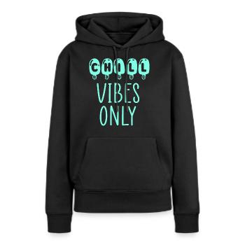 vibrations chill - Sweat à capuche Premium bio Femme - noir - Devant - Julia (174cm)