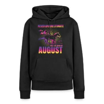 This girl loves horses | August - Women’s Premium Organic Hoodie - black - Front - Julia (174cm)