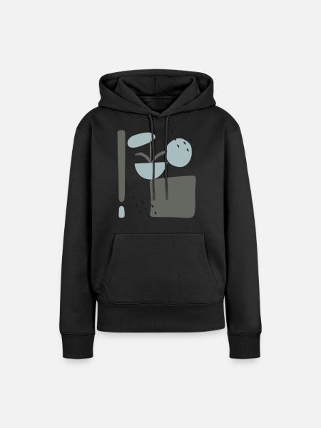 Abstraktes Design mit Blumen - Frauen Premium Bio Hoodie - Schwarz