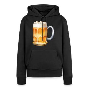 Chope à bière - Sweat à capuche Premium bio Femme - noir - Devant - Julia (174cm)