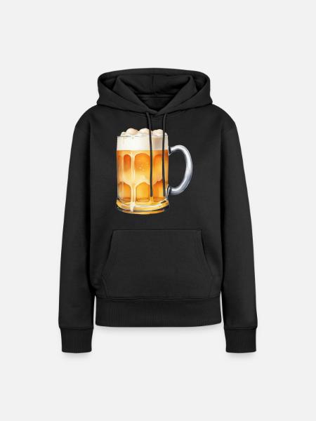 Maßkrug Bier - Frauen Premium Bio Hoodie - Schwarz