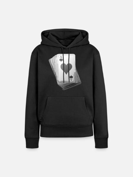 Cards black/white - Frauen Premium Bio Hoodie - Schwarz