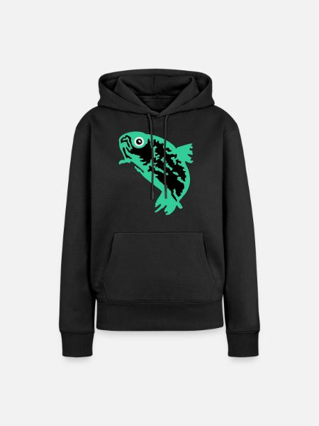 Forelle / Trout (3c) - Frauen Premium Bio Hoodie - Schwarz
