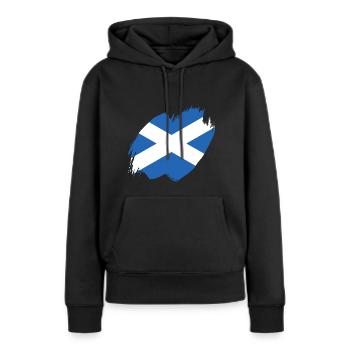 Drapeau écossais Drapeau écossais Alba GB Royaume-Uni - Sweat à capuche Premium bio Femme - noir - Devant - Julia (174cm)