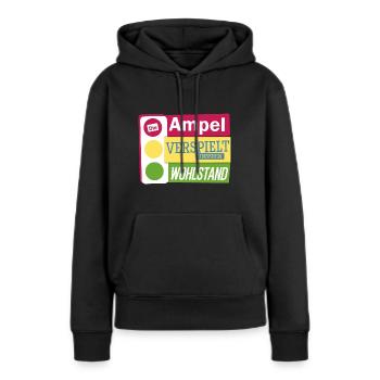 Die Ampel verspielt unseren Wohlstand Bauernprotes - Frauen Premium Bio Hoodie - Schwarz - Vorne - Julia (174cm)