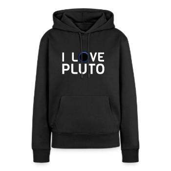 J’adore Pluton - Sweat à capuche Premium bio Femme - noir - Devant - Julia (174cm)