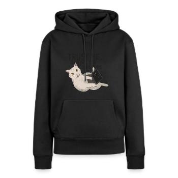 Katze Cat - Trust me, I work on Computers - Frauen Premium Bio Hoodie - Schwarz - Vorne - Julia (174cm)