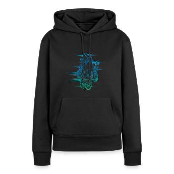 Oktopus - Frauen Premium Bio Hoodie - Schwarz - Vorne - Julia (174cm)
