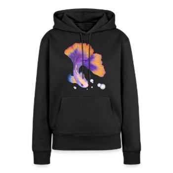 Poisson. Élégant sous l’eau - Sweat à capuche Premium bio Femme - noir - Devant - Julia (174cm)