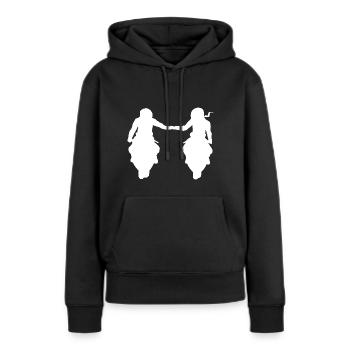 Bikercouple Paar Pärchen Motorrad Supersportler - Frauen Premium Bio Hoodie - Schwarz - Vorne - Julia (174cm)