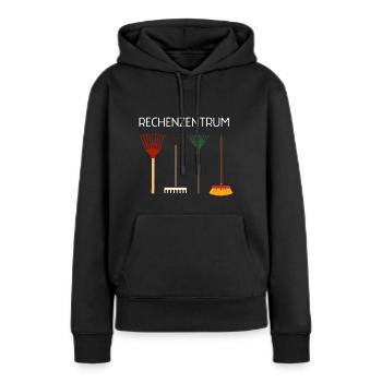 Lustiges Rechenzentrum Gärtner Garten Besen Design - Frauen Premium Bio Hoodie - Schwarz - Vorne - Julia (174cm)