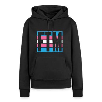 Conception de la fierté féminine à masculine / transgenre - Sweat à capuche Premium bio Femme - noir - Devant - Julia (174cm)