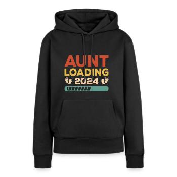 Aunt Loading 2024 Tante Nichte Neffe Geburt - Frauen Premium Bio Hoodie - Schwarz - Vorne - Julia (174cm)
