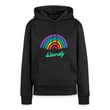 Diversité - Sweat à capuche Premium bio Femme - noir - Devant - Julia (174cm)