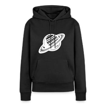Planète aux anneaux avec système d’anneaux dans le système solaire - Sweat à capuche Premium bio Femme - noir - Devant - Julia (174cm)