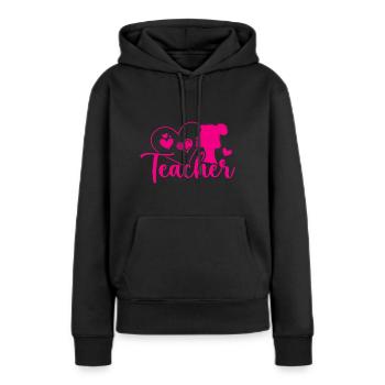 Teacher Retro Cute Teacher Design - Sweat à capuche Premium bio Femme - noir - Devant - Julia (174cm)