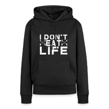 Vegan Fleischlos Tierlieb & Veganer - Frauen Premium Bio Hoodie - Schwarz - Vorne - Julia (174cm)