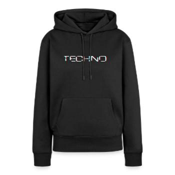 TECHNO DJ EDM Musik Acid House Rave Musikfestival - Frauen Premium Bio Hoodie - Schwarz - Vorne - Julia (174cm)