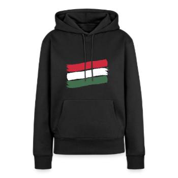 Hongrie Drapeau hongrois Drapeau hongrois Balaton Hongrie - Sweat à capuche Premium bio Femme - noir - Devant - Julia (174cm)