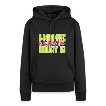 Lustiger Tennis Spruch I Tennisspieler - Frauen Premium Bio Hoodie - Schwarz - Vorne - Julia (174cm)