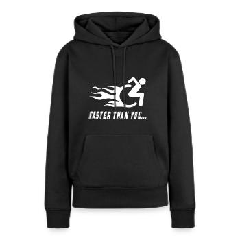Fauteuil roulant handicap humour handicap - Sweat à capuche Premium bio Femme - noir - Devant - Julia (174cm)