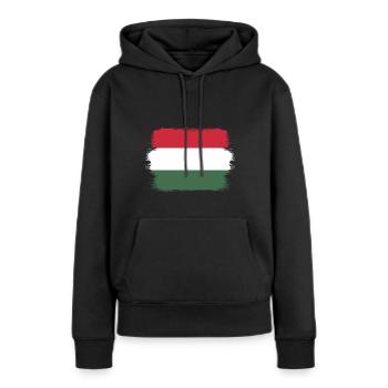 Hongrie Drapeau hongrois Drapeau hongrois Balaton Hongrie - Sweat à capuche Premium bio Femme - noir - Devant - Julia (174cm)