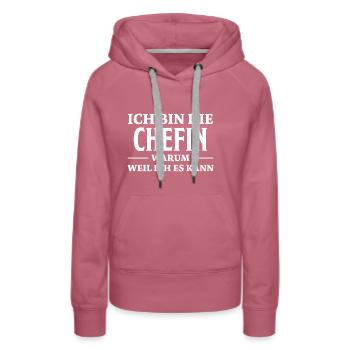 Chefin Spruch Familie Beruf Lustig Chefin Geschenk - Frauen Premium Bio Hoodie - Malve - Vorne - Isabella (175cm)