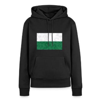 Drapeau de Saxe Drapeau saxon Ossi Holiday SN - Sweat à capuche Premium bio Femme - noir - Devant - Julia (174cm)