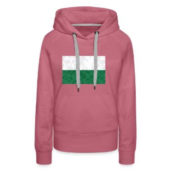 Drapeau de Saxe Drapeau saxon Ossi Holiday SN - Sweat à capuche Premium bio Femme - mauve - Devant - Isabella (175cm)