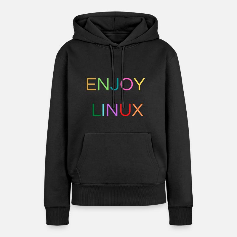 PROFITEZ DE LINUX - Sweat à capuche Premium bio Femme - noir