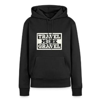 Voyagez plus de gravier - Sweat à capuche Premium bio Femme - noir - Devant - Julia (174cm)
