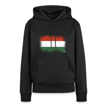 Hongrie Drapeau hongrois Drapeau hongrois Balaton Hongrie - Sweat à capuche Premium bio Femme - noir - Devant - Julia (174cm)