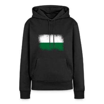 Drapeau de Saxe Drapeau saxon Ossi Holiday SN - Sweat à capuche Premium bio Femme - noir - Devant - Julia (174cm)