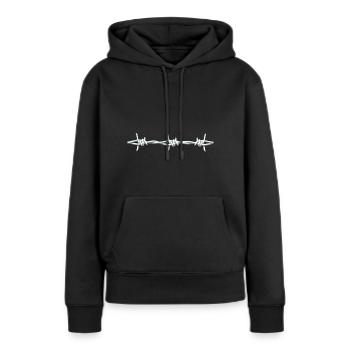 Stacheldraht - Frauen Premium Bio Hoodie - Schwarz - Vorne - Julia (174cm)