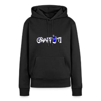graffiti - Sweat à capuche Premium bio Femme - noir - Devant - Julia (174cm)