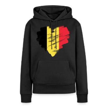 Belgique - Sweat à capuche Premium bio Femme - noir - Devant - Julia (174cm)