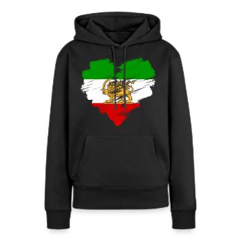 Perse - Sweat à capuche Premium bio Femme - noir - Devant - Julia (174cm)