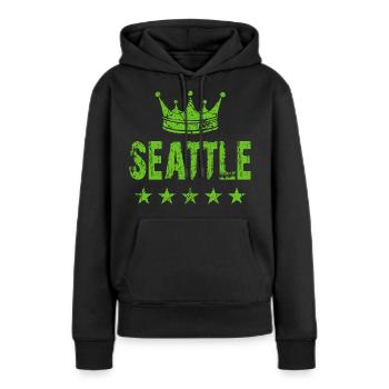 Étoiles de la couronne de Seattle - Sweat à capuche Premium bio Femme - noir - Devant - Julia (174cm)