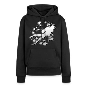 Plongeurs plongeurs - Sweat à capuche Premium bio Femme - noir - Devant - Julia (174cm)
