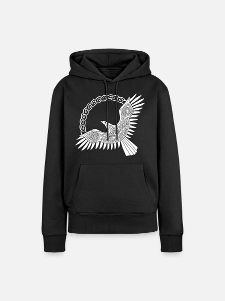 Weißer Wikinger-Adler - Frauen Premium Bio Hoodie - Schwarz