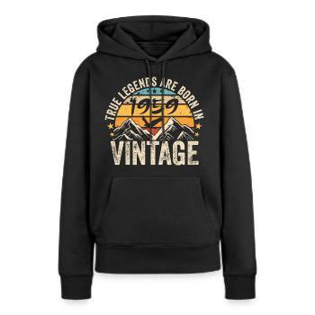 Vintage 1959 Vintage 1959 verjaardagscadeau - Vrouwen Premium Bio hoodie - zwart - Voor - Julia (174cm)
