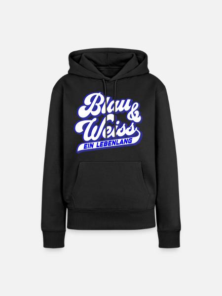 Blau & Weiss ein Lebenlang | Farben änderbar - Frauen Premium Bio Hoodie - Schwarz