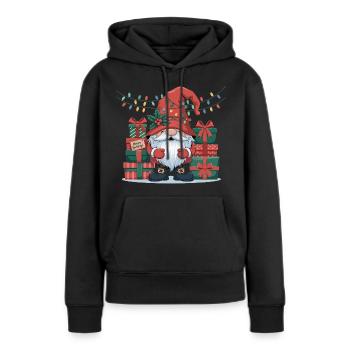 Gnome de Noël Gnome - Sweat à capuche Premium bio Femme - noir - Devant - Julia (174cm)